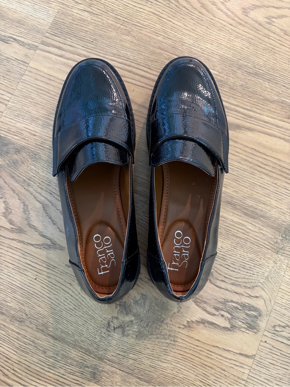 FRANCO SARTO brindy loafer black pebbled patent leather size 8 - Picture 5 of 8